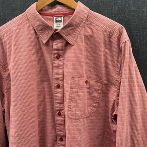 The North Face Men's Button Up Shirt  Size XL Red Long Sleeve